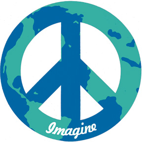 Imagine World Peace 4" Magnet